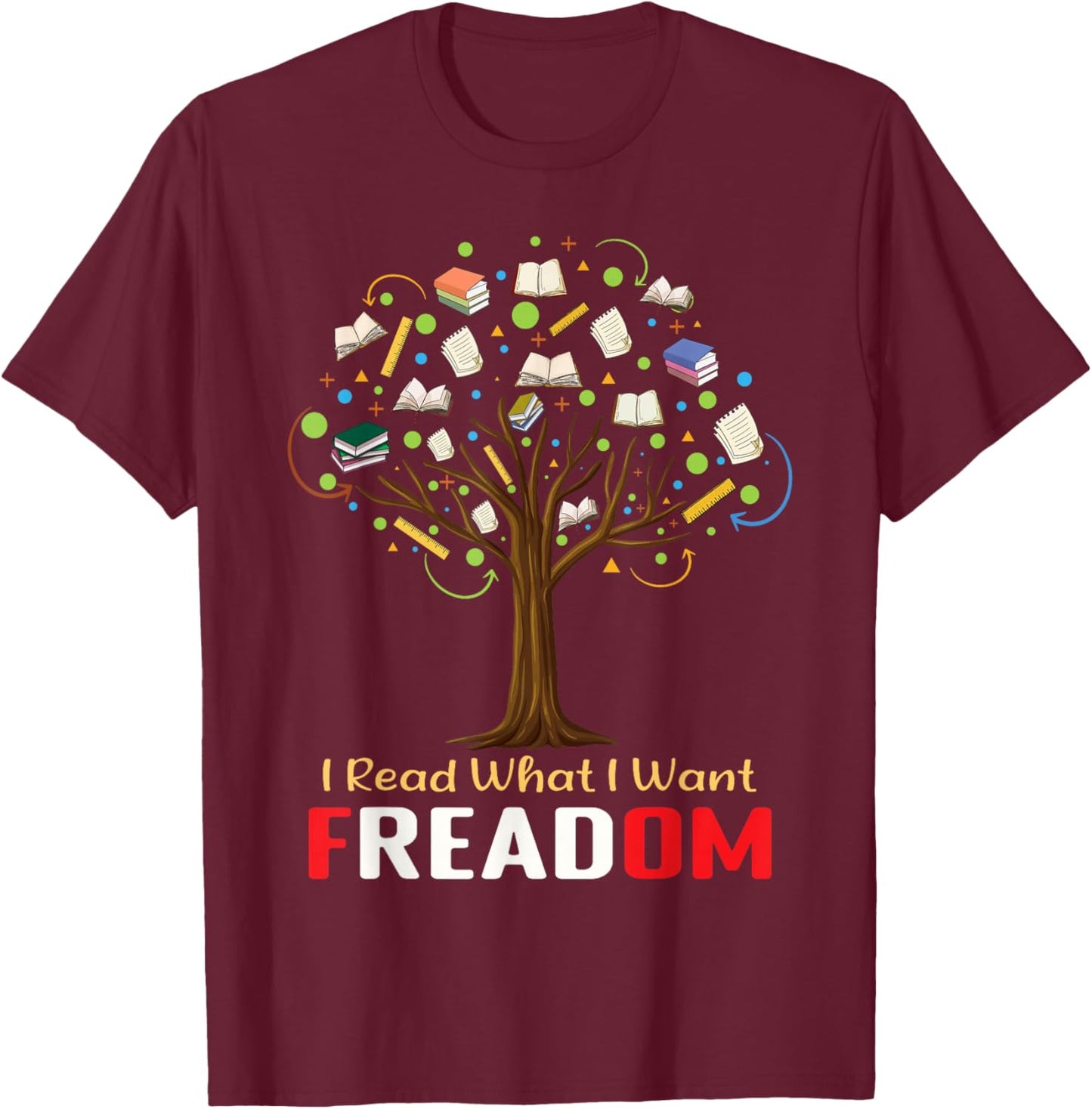 Read Banned Book Freedom Book Lover Reader Read Books T-Shirt - T-Shirt | Maroon