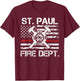 St Paul Minnesota Fire Department Thin Red Line Fireman T-Shirt - T-Shirt | Maroon