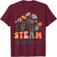 Groovy Wildflower Steam Teacher Women T-Shirt - T-Shirt | Maroon