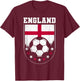 England Flag Soccer Fan T-Shirt - T-Shirt | Maroon