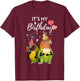Funny Its My BirthdayParty Cake Birds Parrots T-Shirt - T-Shirt | Maroon