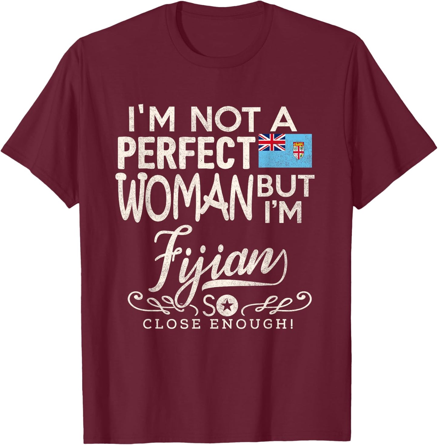 Fiji Flag Woman Shirt Fijian Pride Souvenir Funny T-Shirt - T-Shirt | Maroon