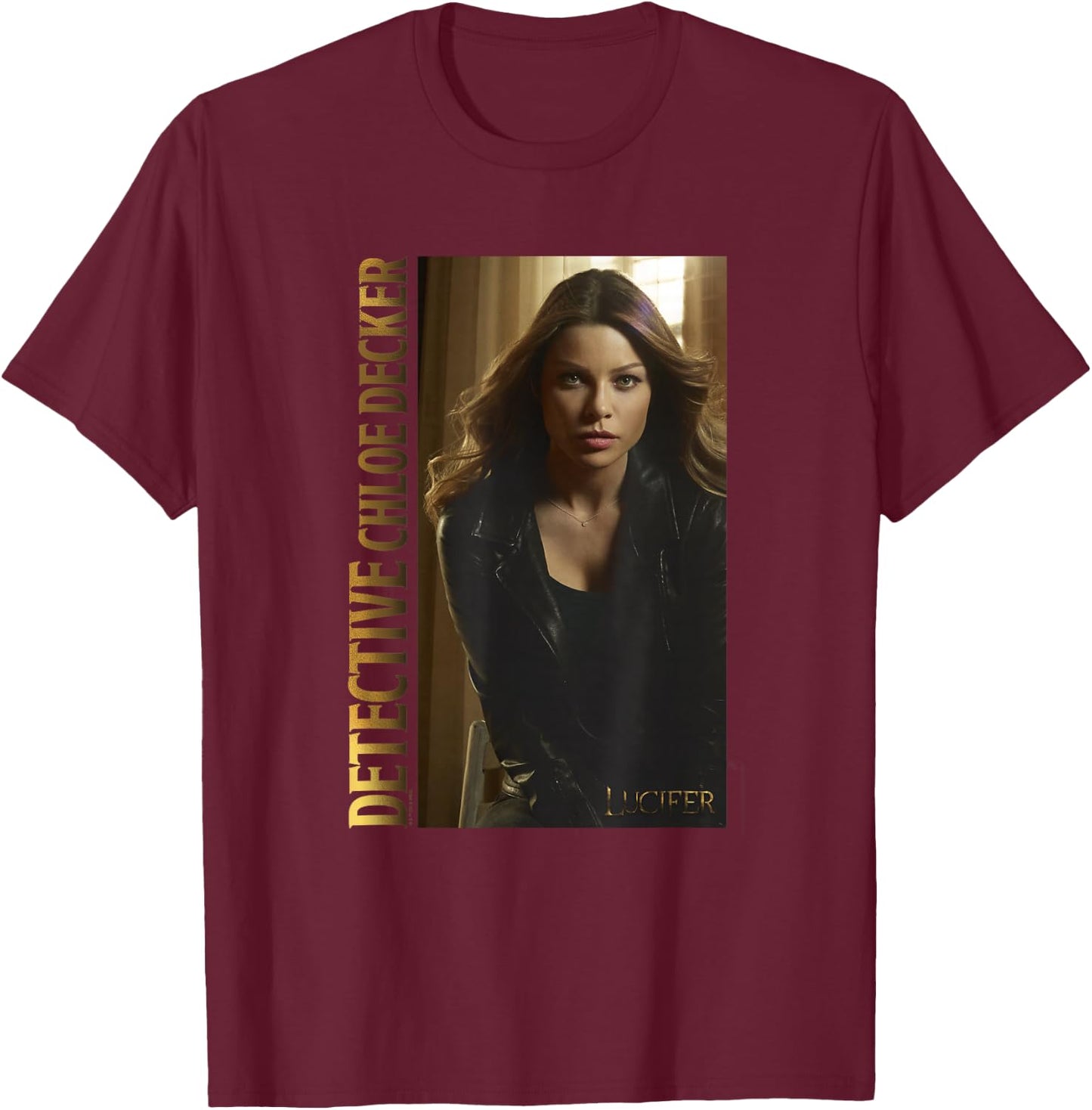 Lucifer Detective Chloe Decker Gold Series Poster T-Shirt - T-Shirt | Maroon