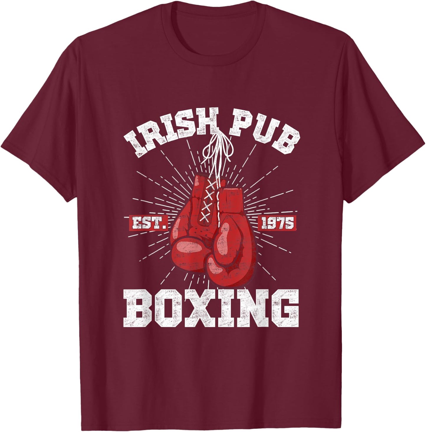 Vintage Irish Pub Est 1975 Boxing Day T-Shirt - T-Shirt | Maroon