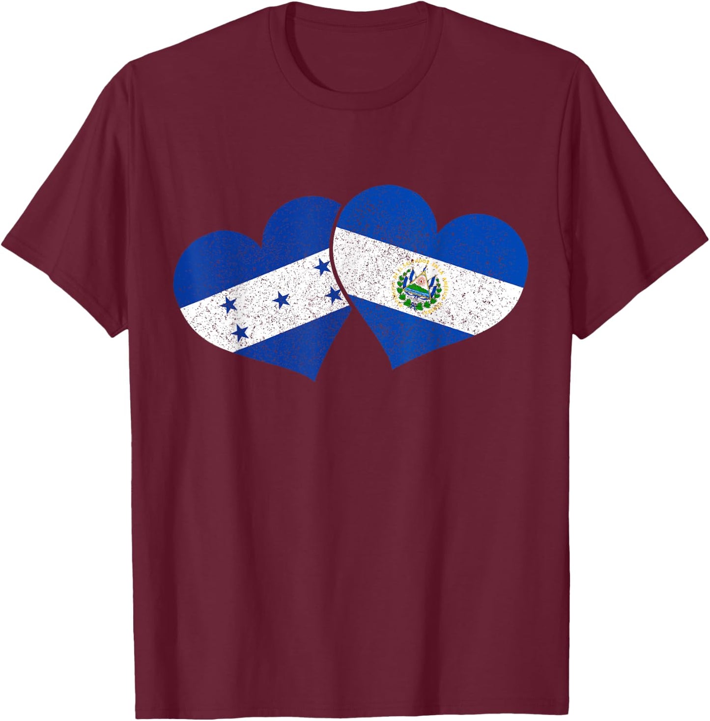 Honduras El Salvador Salvadorian Honduran Flag Pride T-Shirt - T-Shirt | Maroon