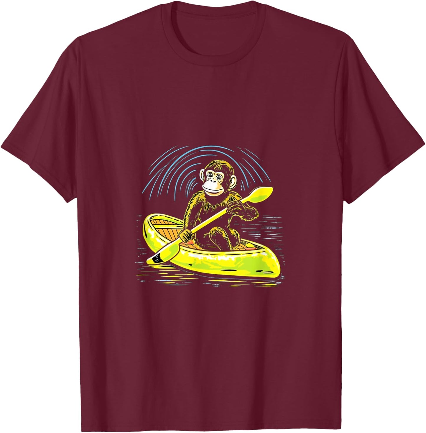 Kayak, Monkey, Kayak, Canoe, Kayak, Canoeing T-Shirt - T-Shirt | Maroon
