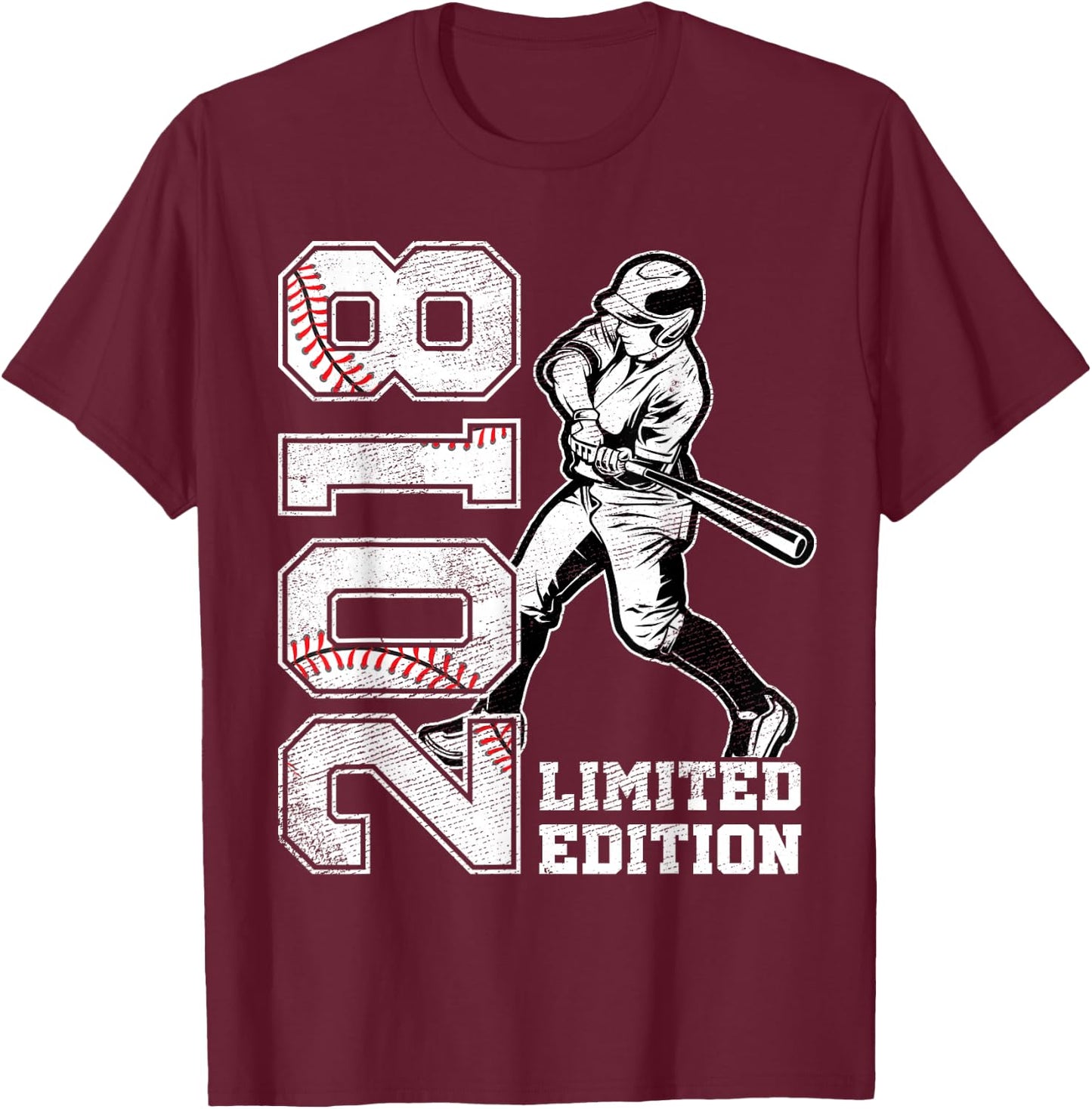 7th Birthday Baseball Limited Edition 2018 7 Years Old T-Shirt - T-Shirt | Maroon