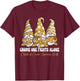 Gnome One Fights Alone Childhood Cancer Awareness Month T-Shirt - T-Shirt | Maroon