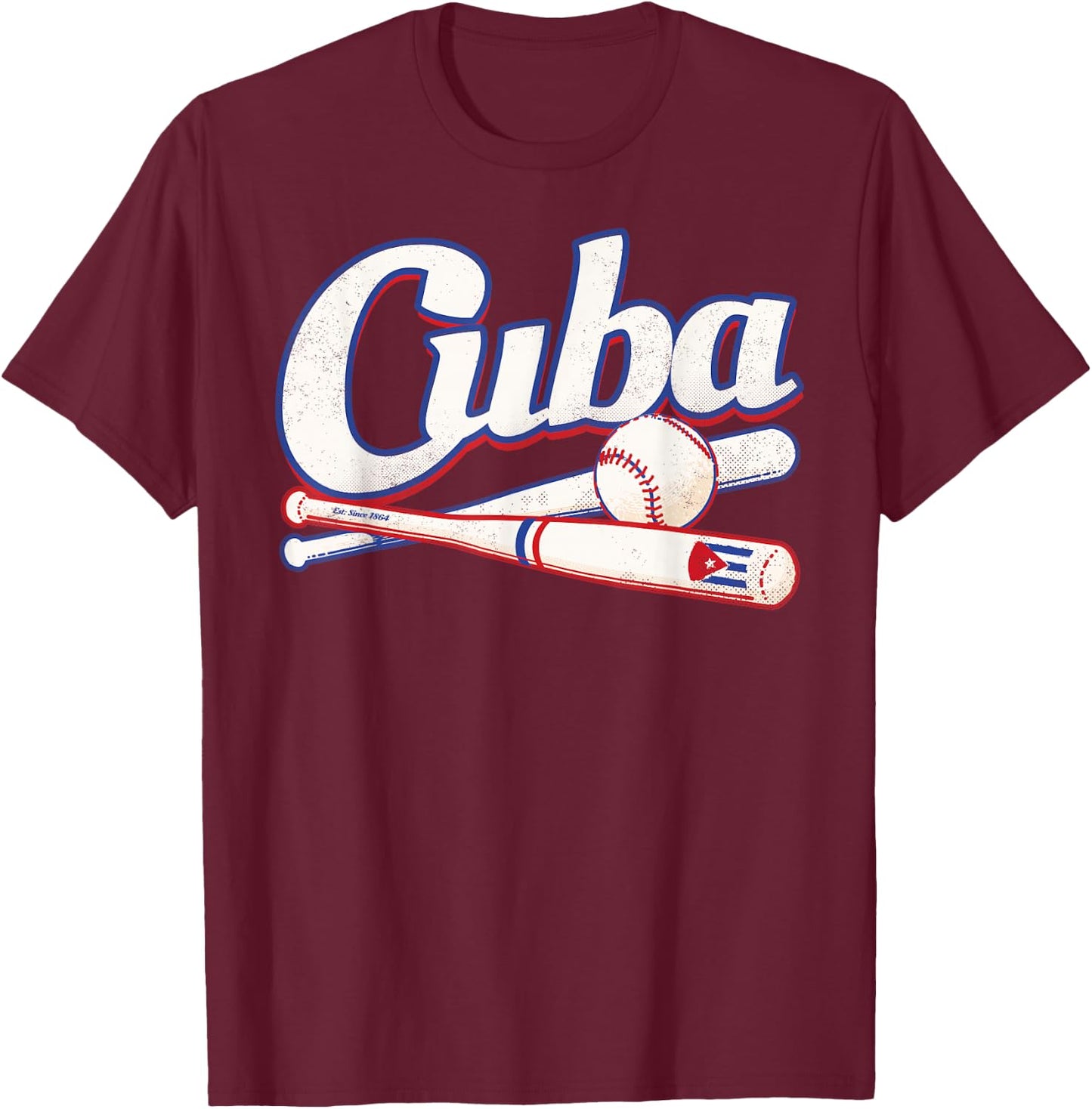 Cuba Baseball Shirt Fan Cuban Flag Sport Team Graphic T-Shirt - T-Shirt | Maroon