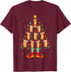 Hot Dog Lover Xmas Holiday Lighting Hot Dog Christmas Tree Women Kids T-Shirt - T-Shirt | Maroon