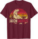 Jaxon Saurus Funny Personalized Dinosaur T Rex Name Boy Gift T-Shirt - T-Shirt | Maroon