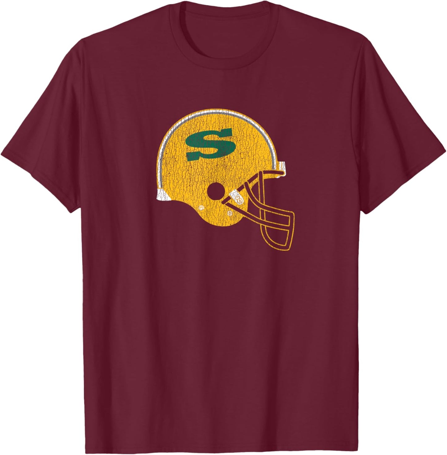 Siena College Throwback Football Helmet Vintage 80s T-Shirt - T-Shirt | Maroon