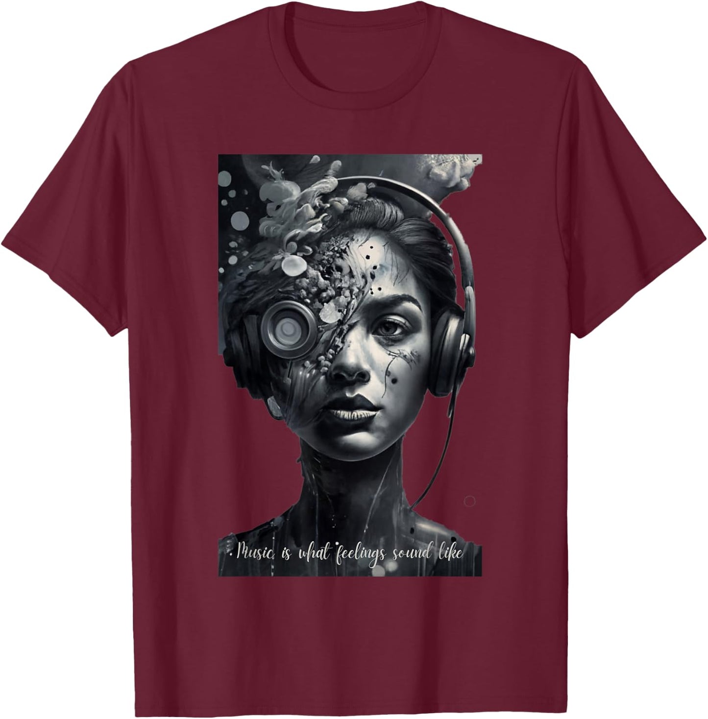 Music Is What Feelings Sound Like T-Shirt - T-Shirt | Maroon