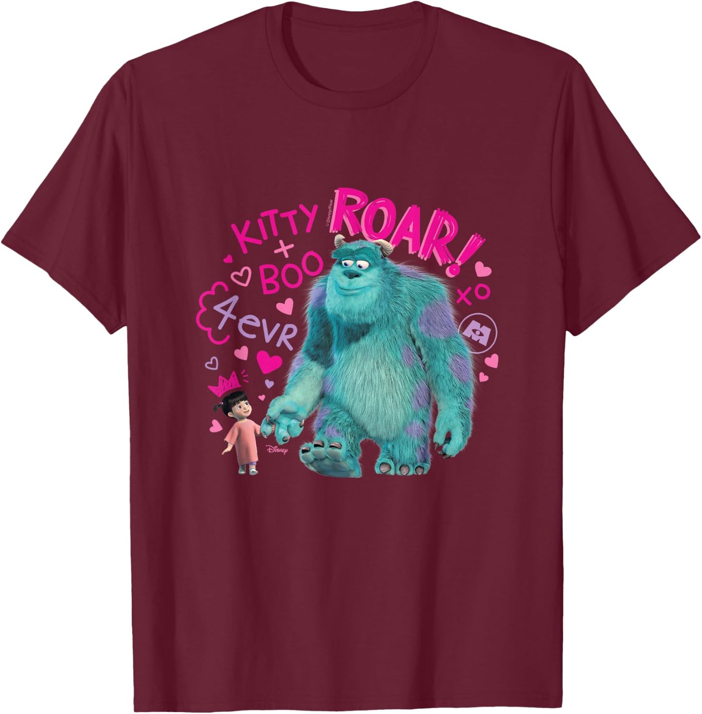 Monsters Inc - Kitty & Boo 4Evr T-Shirt - T-Shirt | Maroon