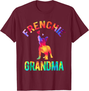 Frenchie Grandma French Bulldog Lover French Bulldog Grandma T-Shirt - T-Shirt | Maroon