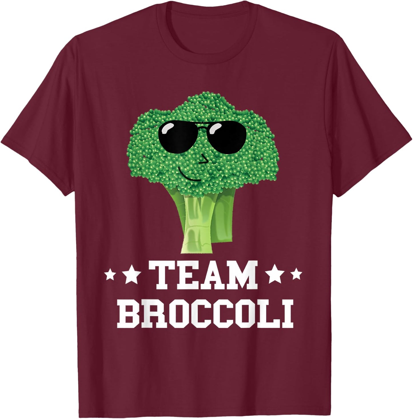 Team Broccoli Sunglass Vegan Green Vegetable Broccoli Lover T-Shirt - T-Shirt | Maroon