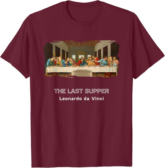 Last Supper by Leonardo daVinci T-Shirt - T-Shirt | Maroon