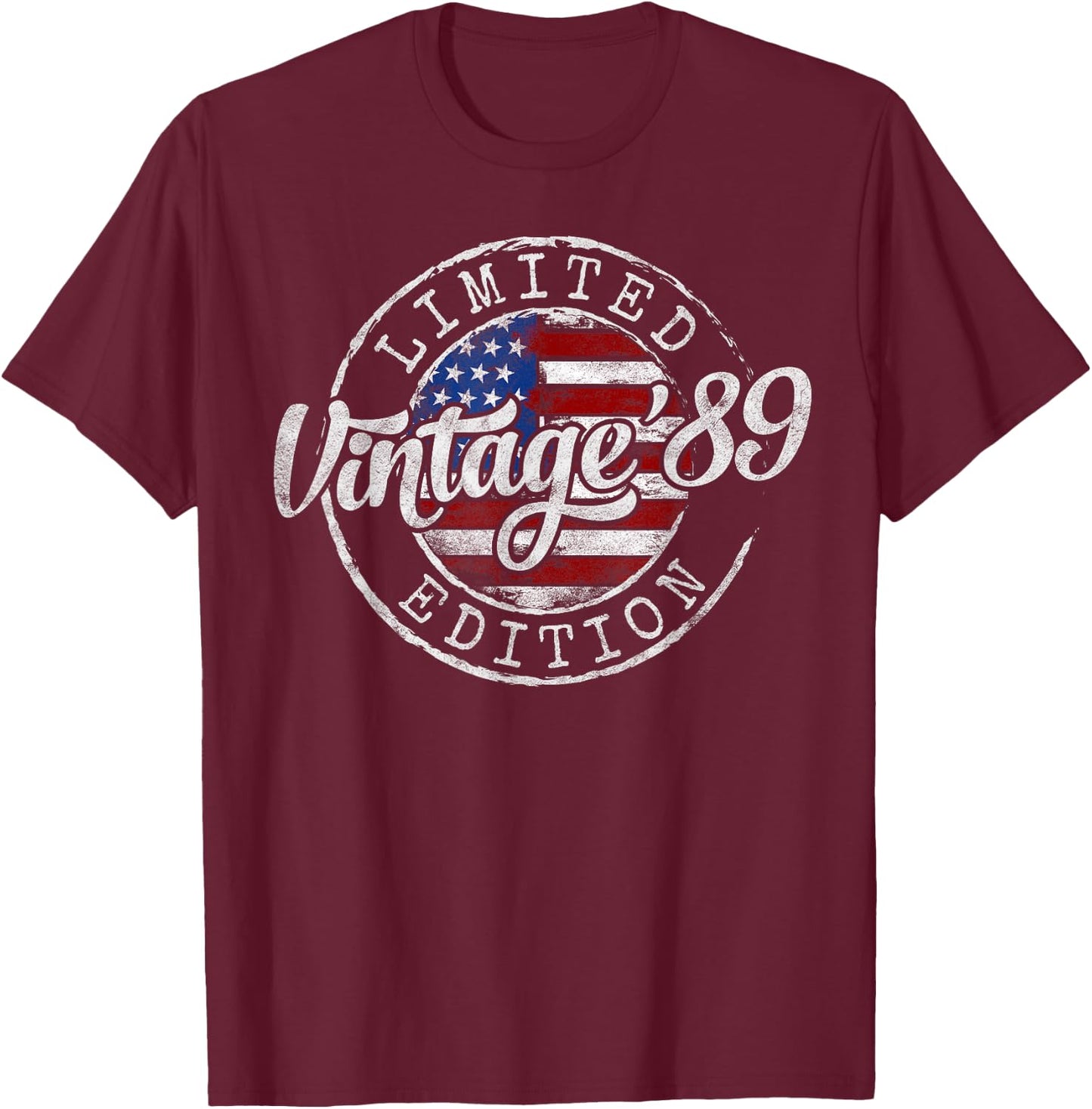 Vintage 1989 36th Birthday Gifts Women 36 Year Old T-Shirt - T-Shirt | Maroon