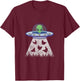 Chicken Abduction Funny UFO Alien Lover Vintage Distress T-Shirt - T-Shirt | Maroon