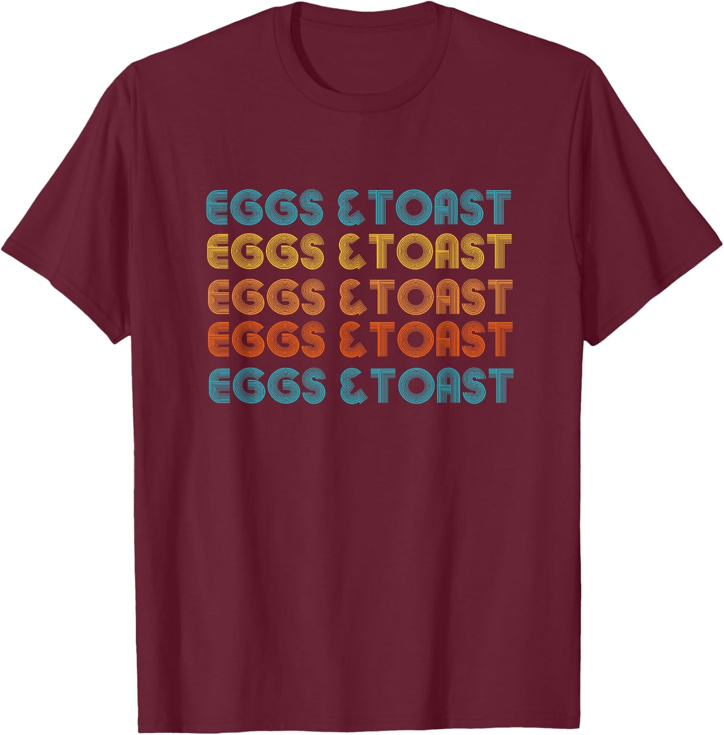 Eggs & Toast, COMFORT FOODS, UK, American Breakfast T-Shirt - T-Shirt | Maroon