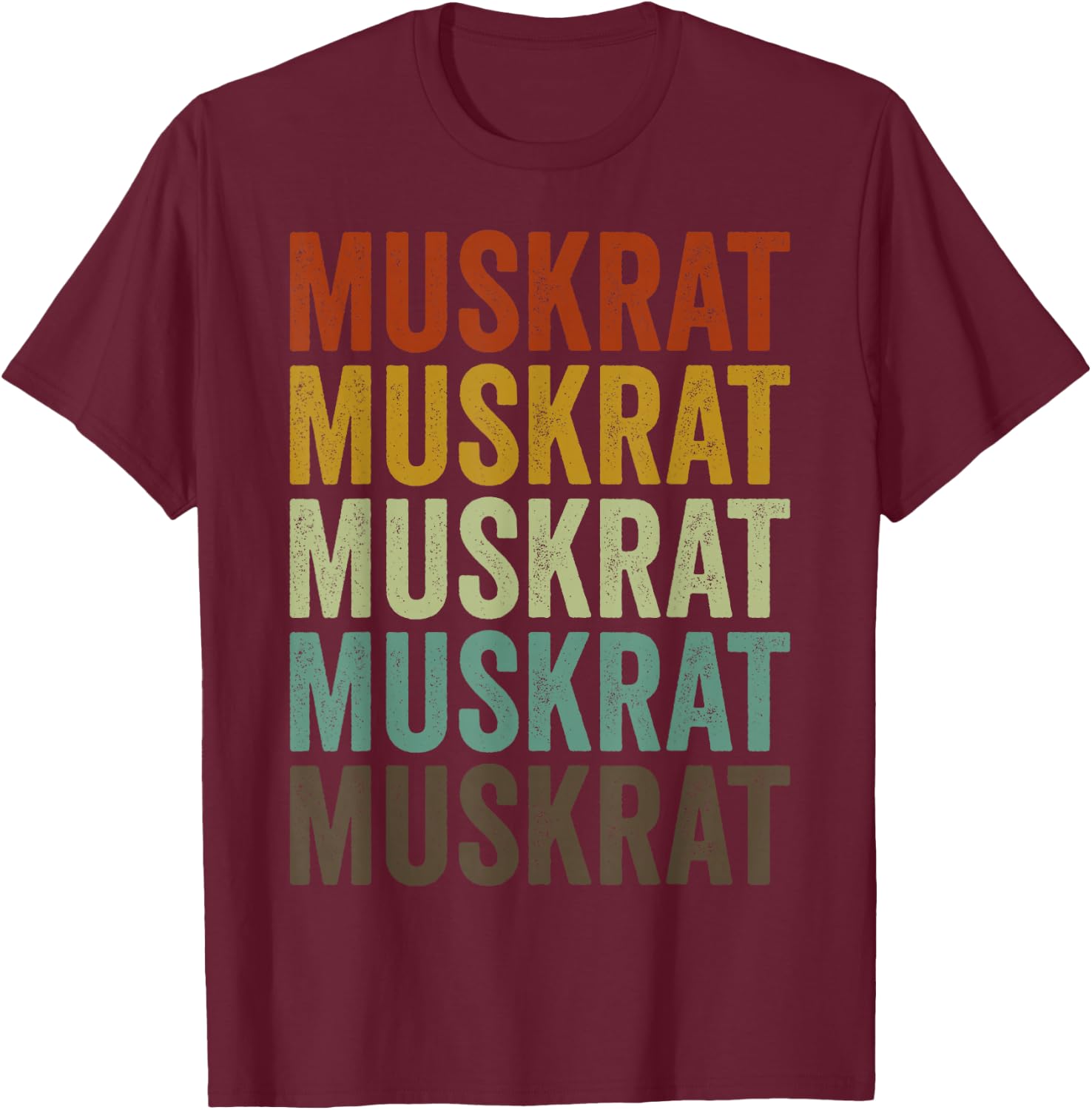 Muskrat Retro T-Shirt - T-Shirt | Maroon