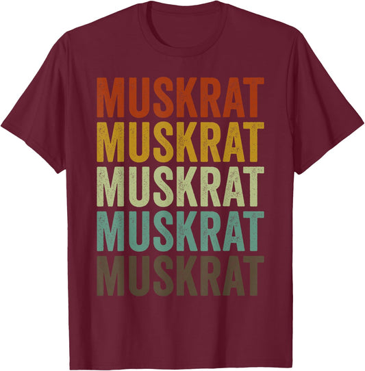 Muskrat Retro T-Shirt - T-Shirt | Maroon