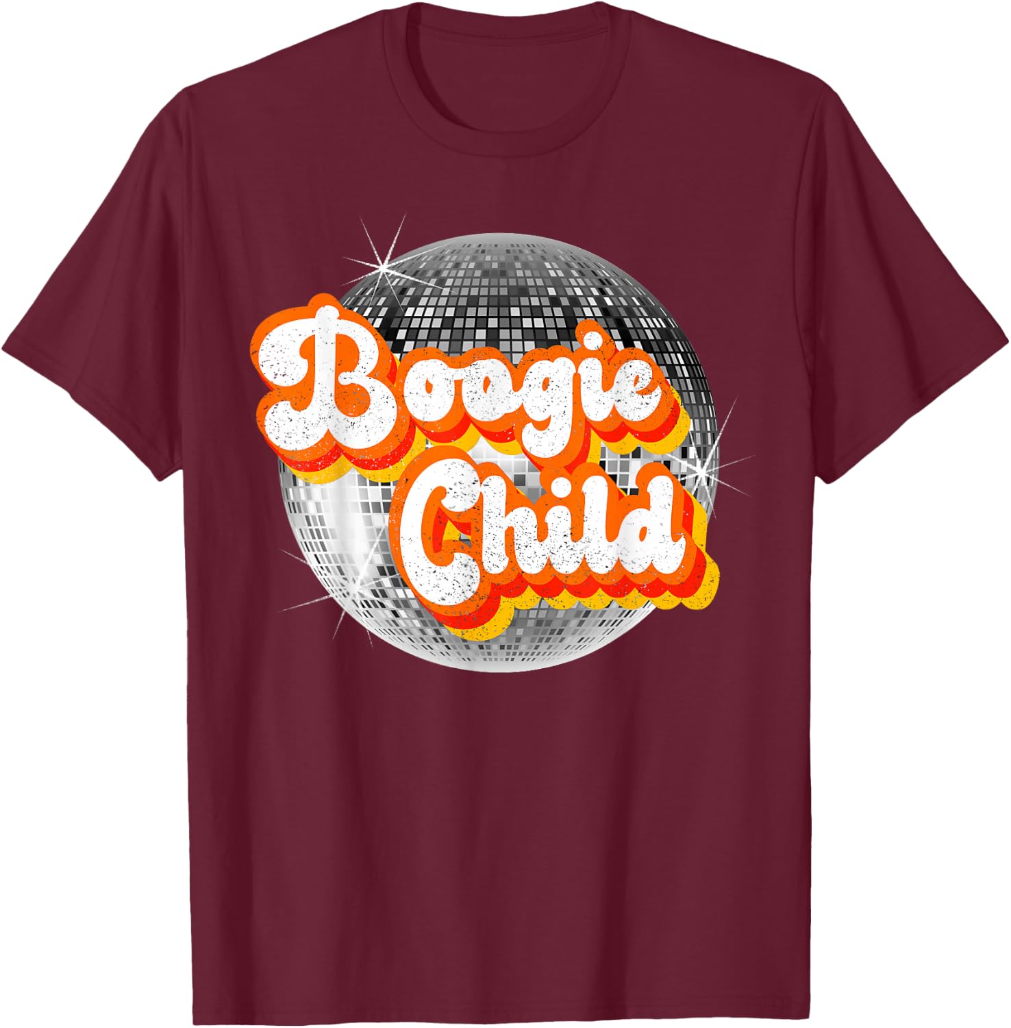 Funky Vintage Retro Disco Dancer 70s Boogie Child Party Time T-Shirt - T-Shirt | Maroon