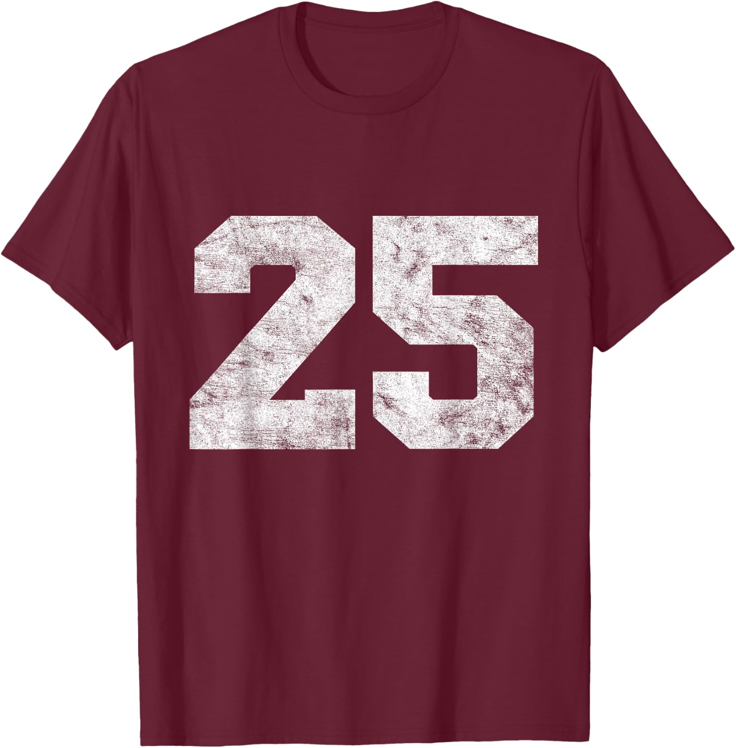 Vintage Lucky Number 25 Birthday Sports Player Team Athlete T-Shirt - T-Shirt | Maroon