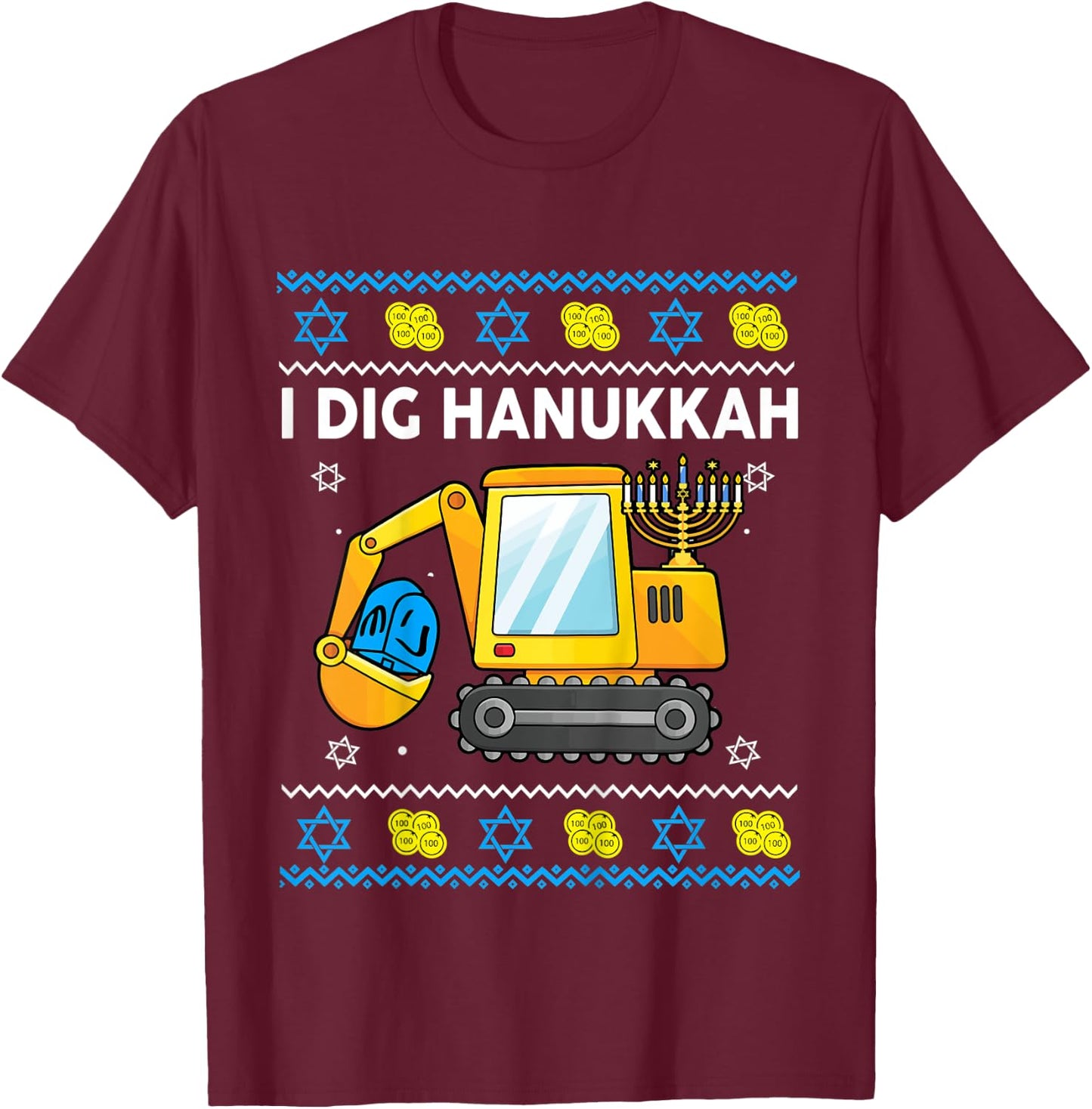 Kids I Dig Hanukkah-Shirt Happy Chanukah Funny Jewish Boy Toddler T-Shirt - T-Shirt | Maroon