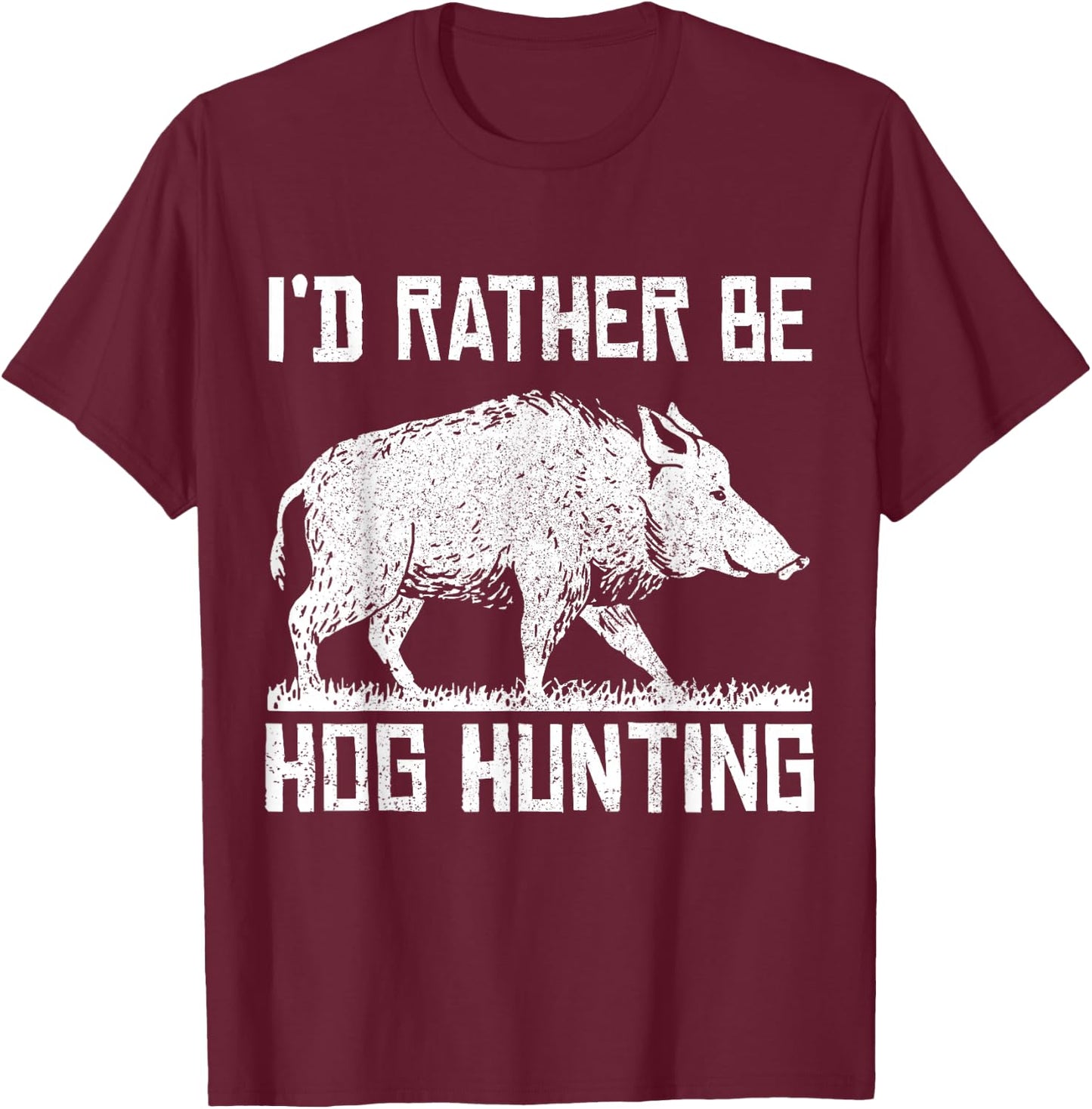 Pig Hunting Wild Boar Wild Boar Hunter Vintage T-Shirt - T-Shirt | Maroon