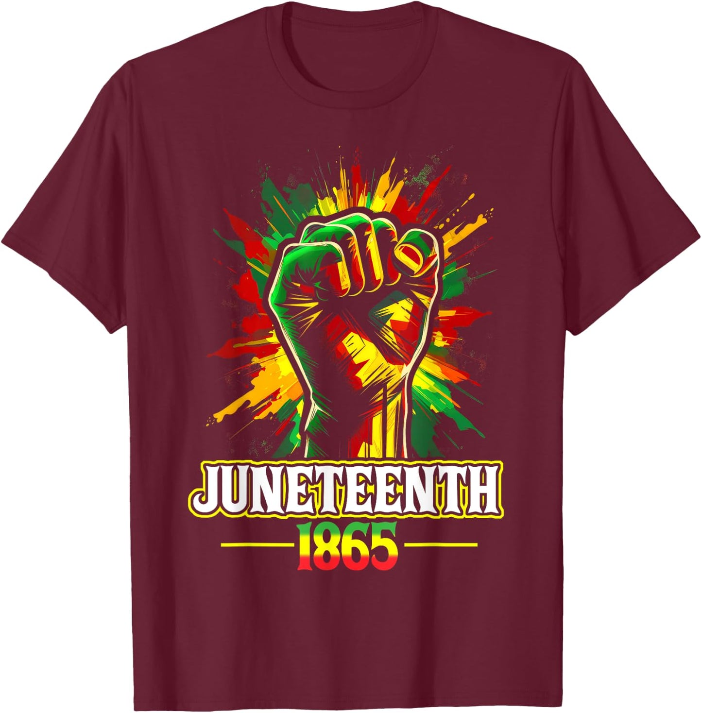 Juneteenth 1865 Black History African American Freedom T-Shirt - T-Shirt | Maroon