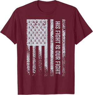 His Fight Is Our Fight Parkinsons Disease Awareness T-Shirt - T-Shirt | Maroon