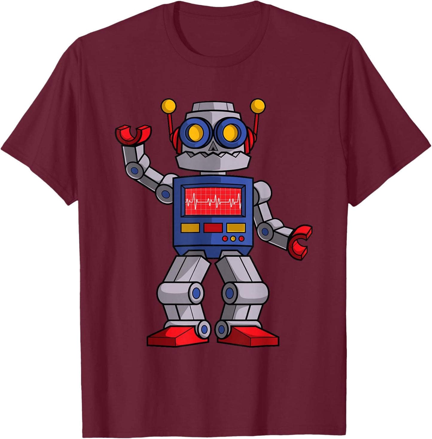Funny Robot Design for Kids Boys Girls Robotics Bot Lovers Small T-Shirt - T-Shirt | Maroon
