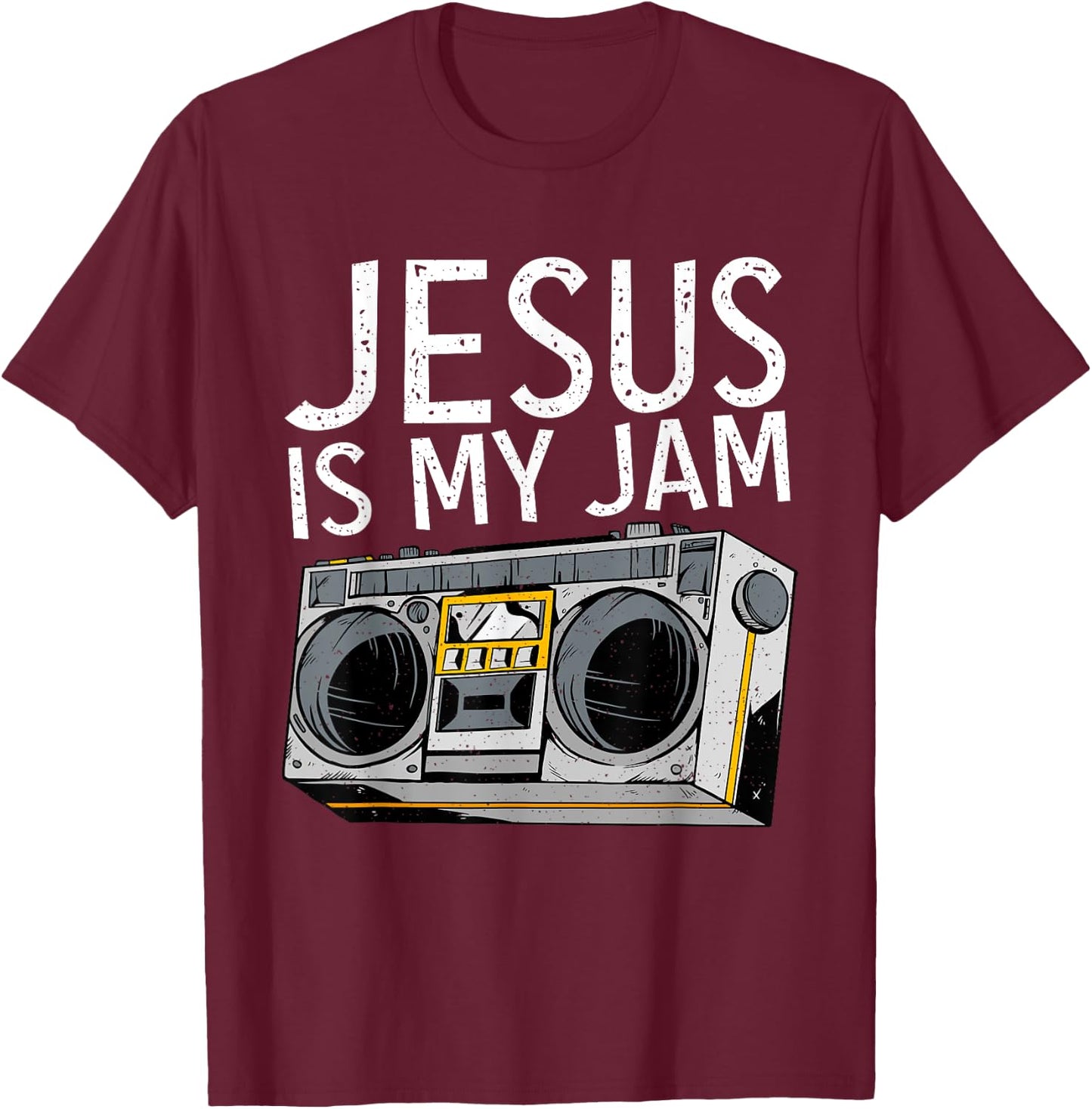 Jesus is my jam God Religious T-Shirt - T-Shirt | Maroon