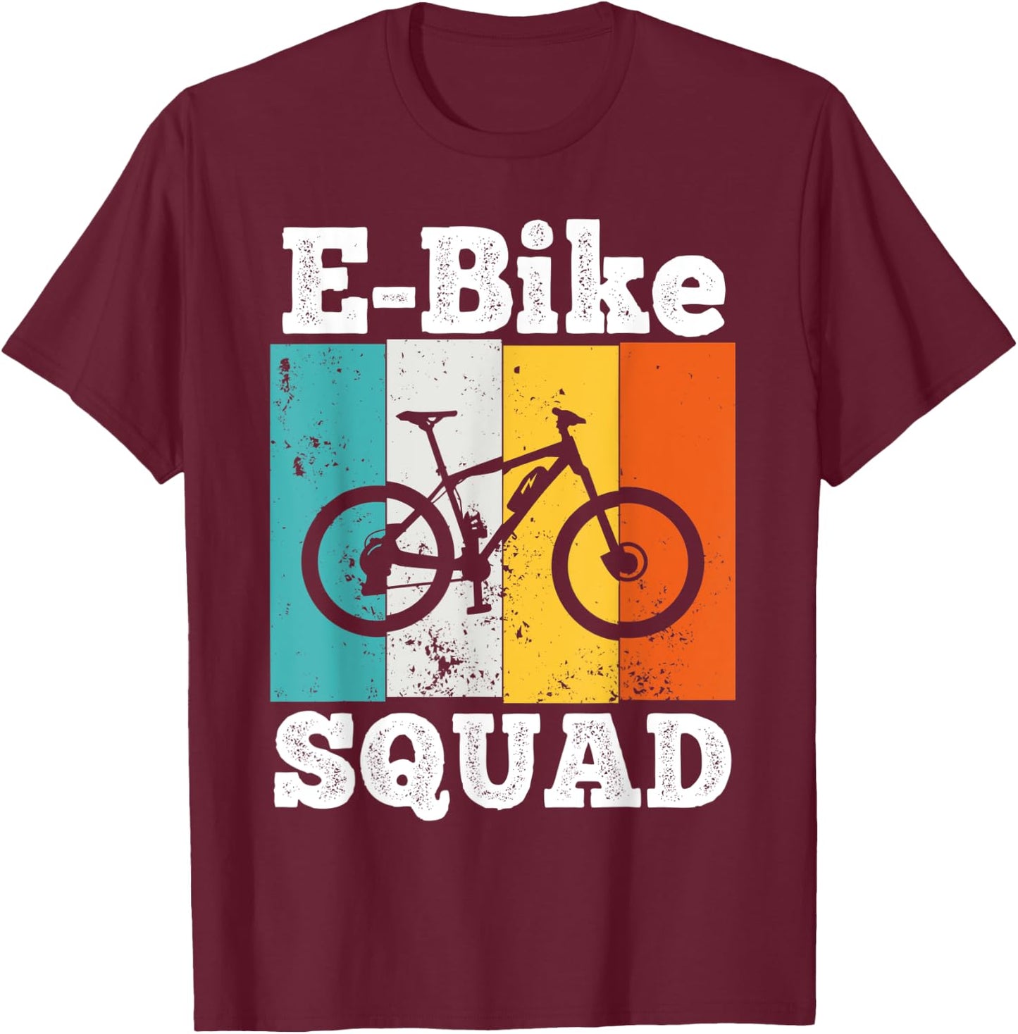 E-Bike Squad Shirt EBike Team E-Biking Retro E-Bike T-Shirt - T-Shirt | Maroon