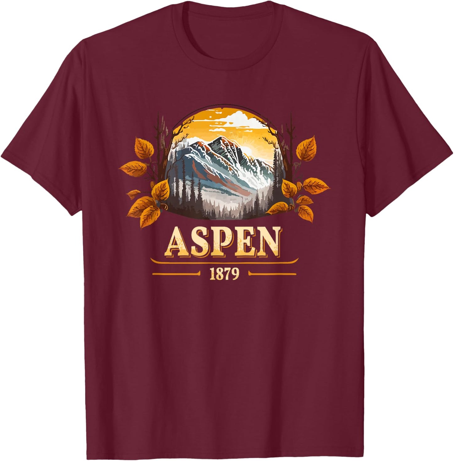 Aspen Colorado T-Shirt - T-Shirt | Maroon