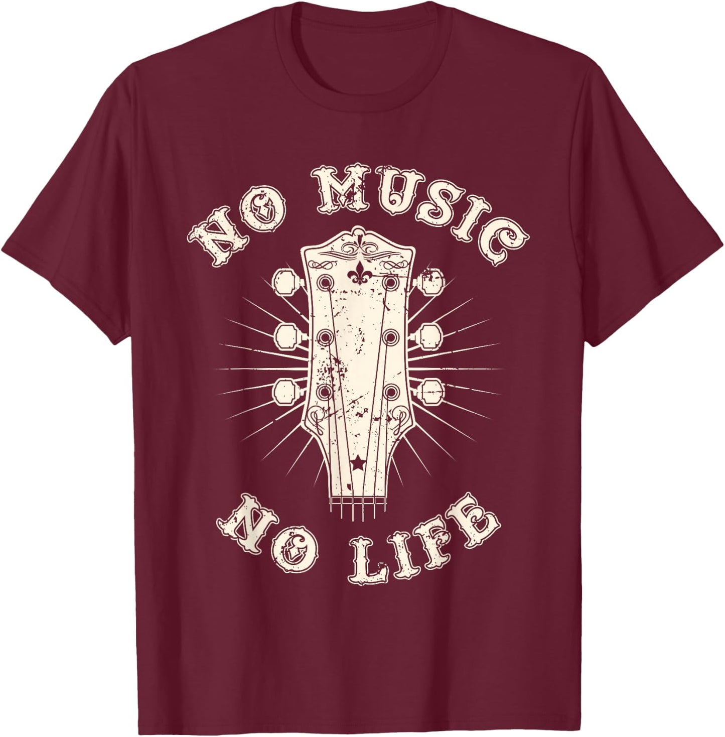 No Music No Life Rhythm Creative Passion T-Shirt - T-Shirt | Maroon