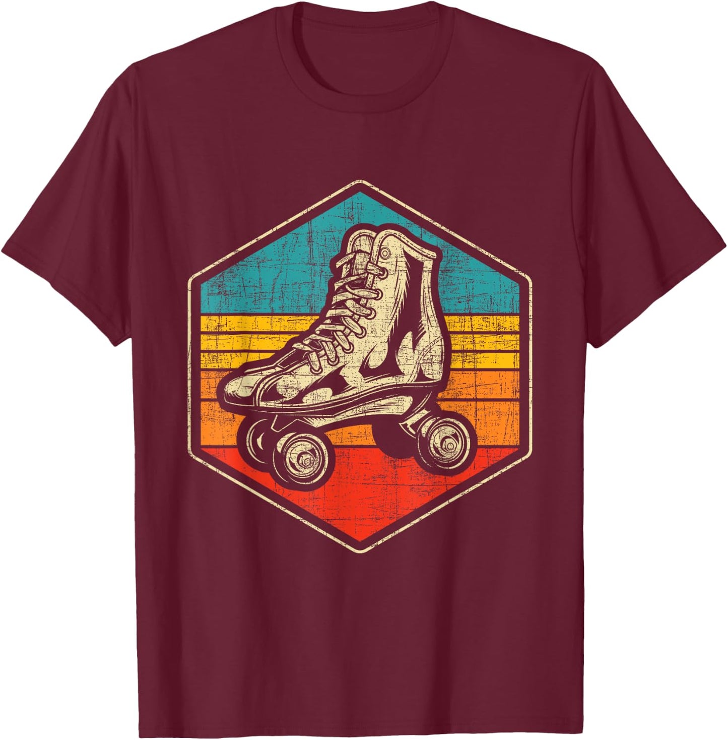 Retro Vintage Roller Skating Enthusiast - Skaters Skates T-Shirt - T-Shirt | Maroon