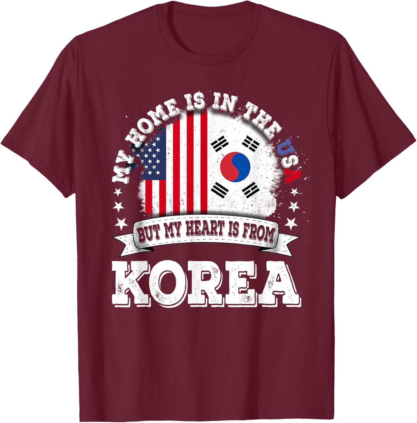 American Korea Flag T-Shirt - T-Shirt | Maroon