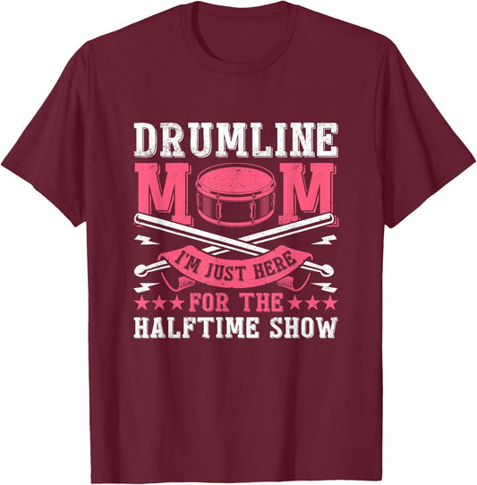 Drumline Mom - Snare Drum Drummer Marching Band Drumming T-Shirt - T-Shirt | Maroon