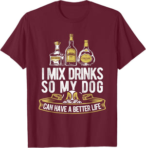 Bartending Dog Bartender - Mixologist Barkeeper Barman T-Shirt - T-Shirt | Maroon