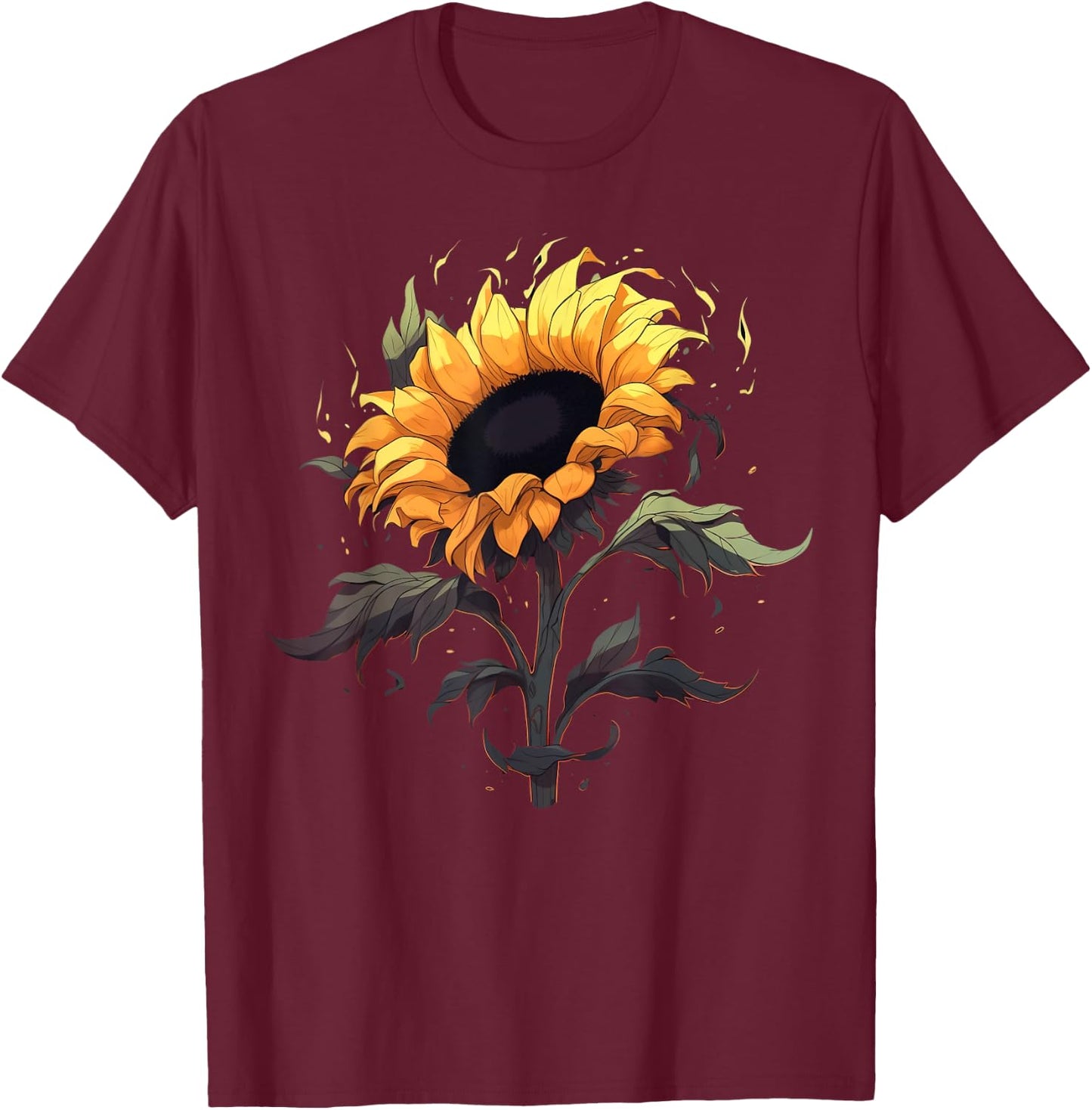 Summer Sunflower men and Sunflower T-Shirt - T-Shirt | Maroon