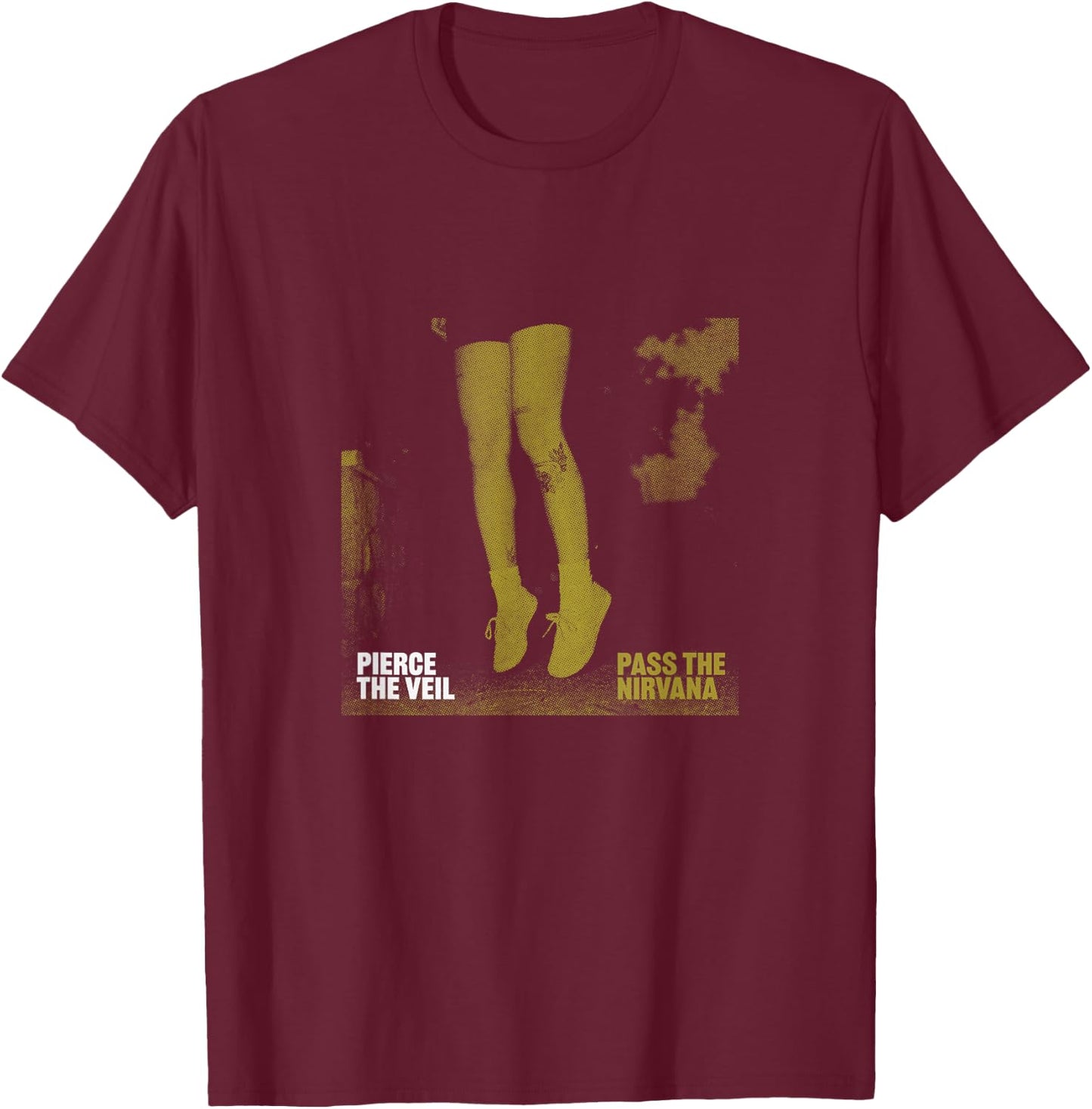 Pierce The Veil -Adult Black - Small - Pass The Nirvana T-Shirt - T-Shirt | Maroon