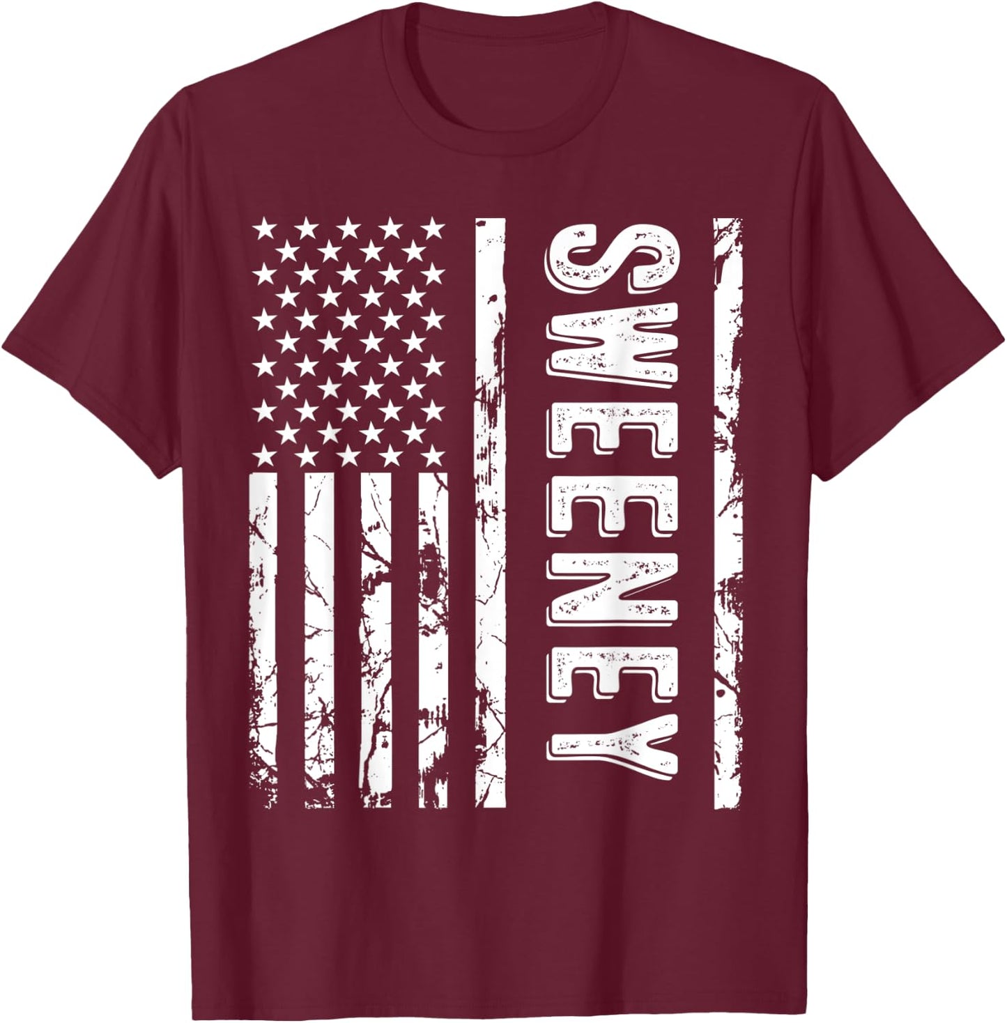 Sweeney Last Name Funny Surname Team Sweeney Family Reunion T-Shirt - T-Shirt | Maroon