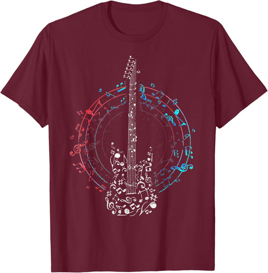 Clef as a guitar T-Shirt - T-Shirt | Maroon