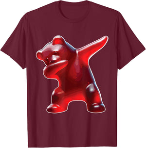 Gummy Bear, Red Gummy Bear, Dabbing Gummy Bear T-Shirt - T-Shirt | Maroon
