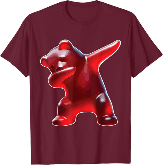 Gummy Bear, Red Gummy Bear, Dabbing Gummy Bear T-Shirt - T-Shirt | Maroon