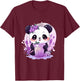 Otaku Kawaii Anime Panda Drinks Boba Tea Bubble T-Shirt - T-Shirt | Maroon