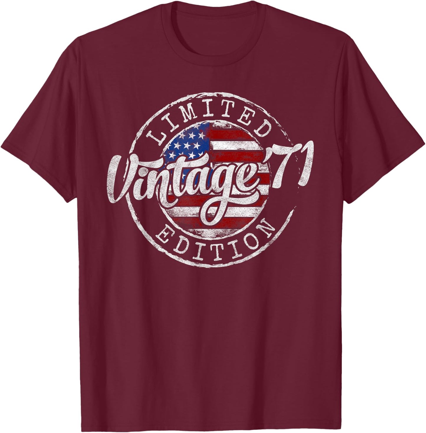 Vintage 1971 54th Birthday Gifts Women 54 Year Old T-Shirt - T-Shirt | Maroon