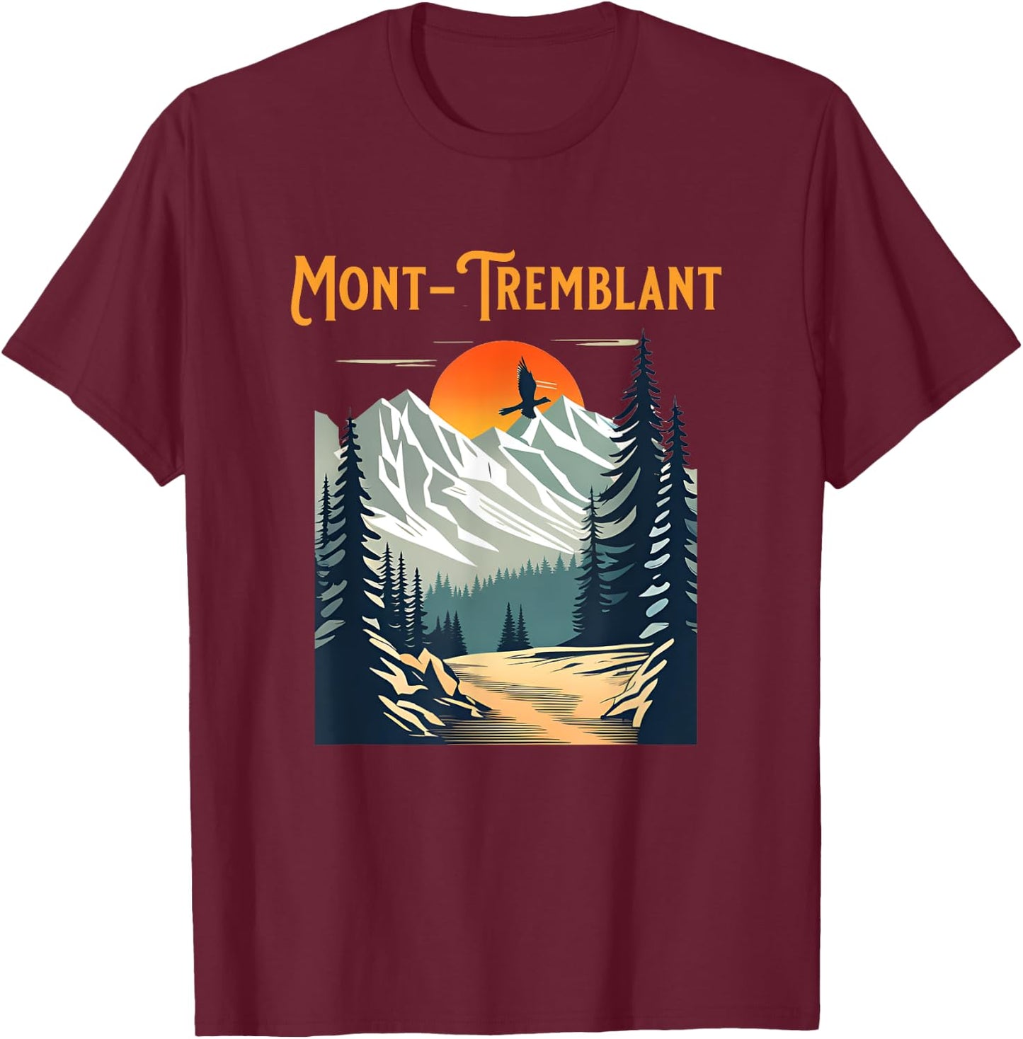 Vintage Mont-Tremblant Souvenir Hiking T-Shirt - T-Shirt | Maroon